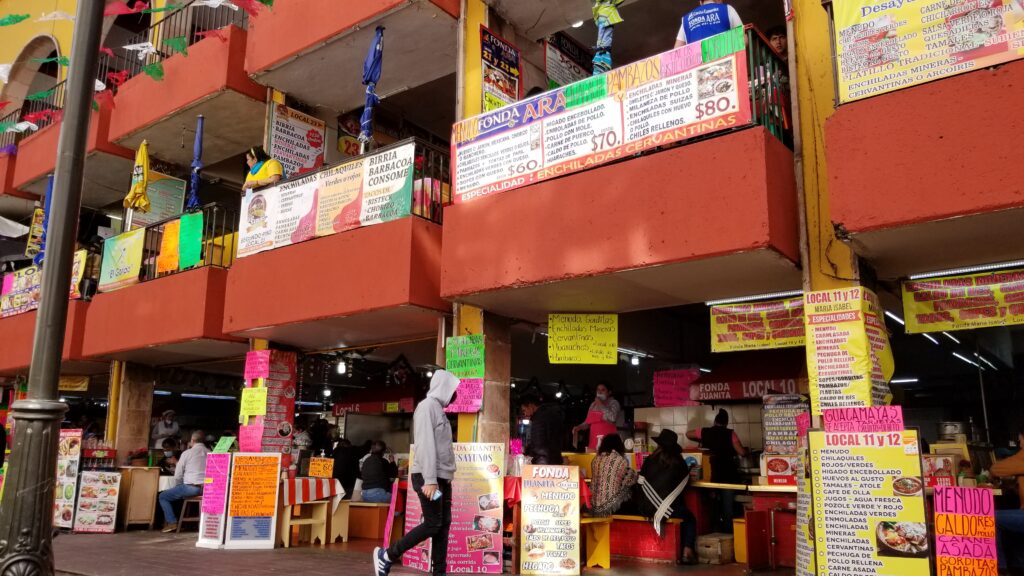 Little restaurants near the market in Guanajuato