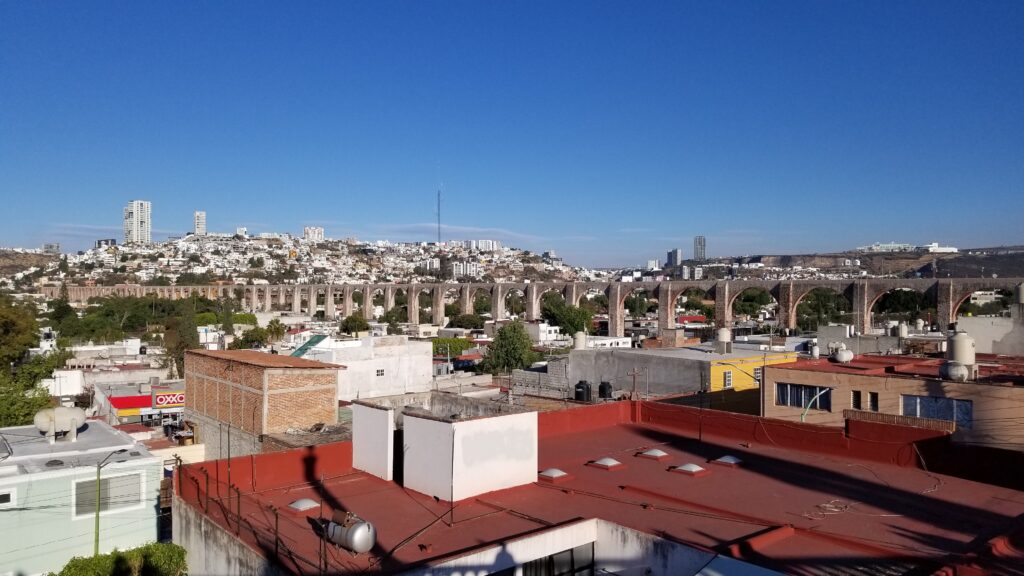 View of Queretaro near Guanajuato and the aqueduct 