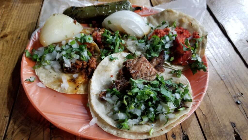 Street tacos as food to eat in Mexico